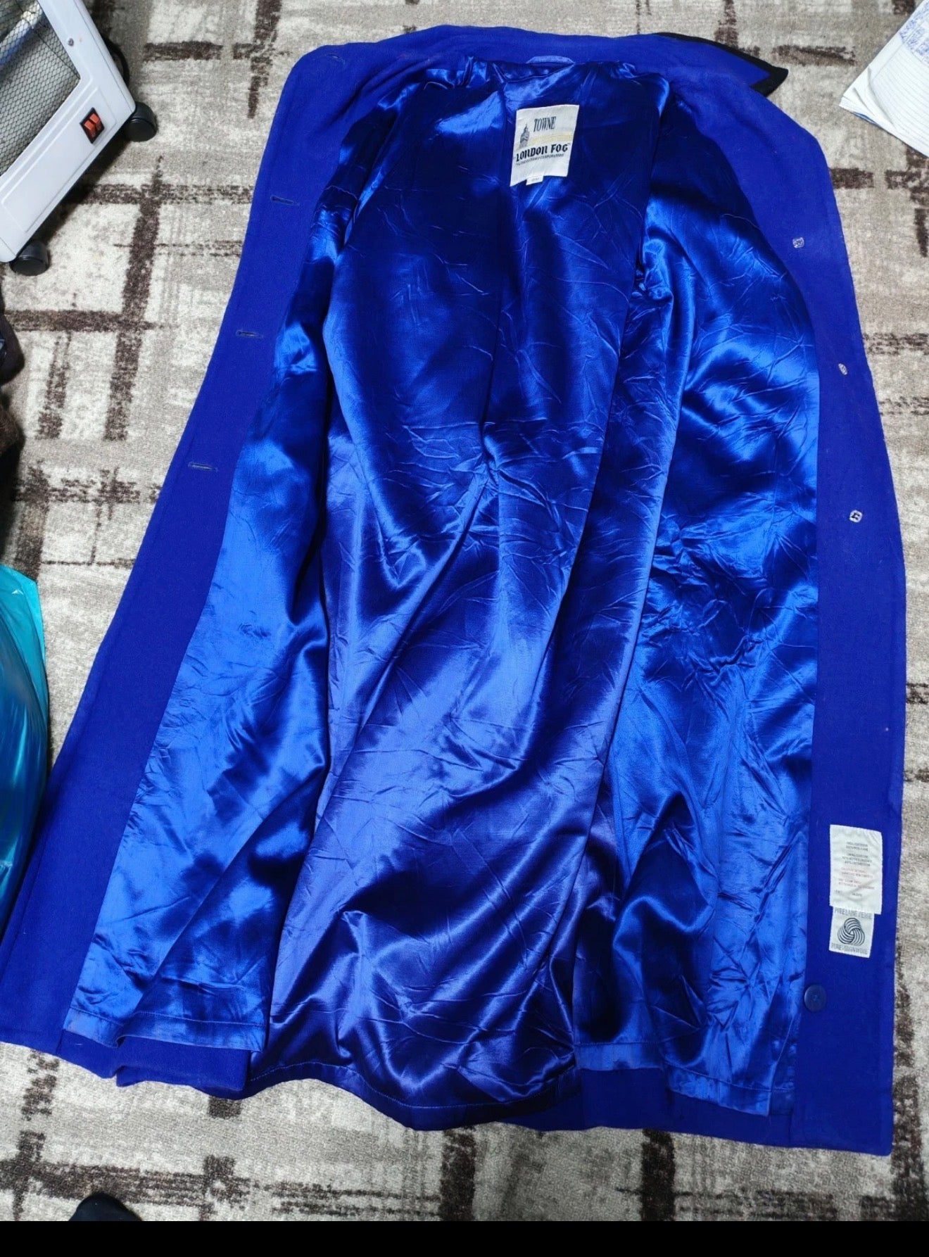 Vintage London Fog pure wool classic women's Azure blue raglan over coat 42 12 M