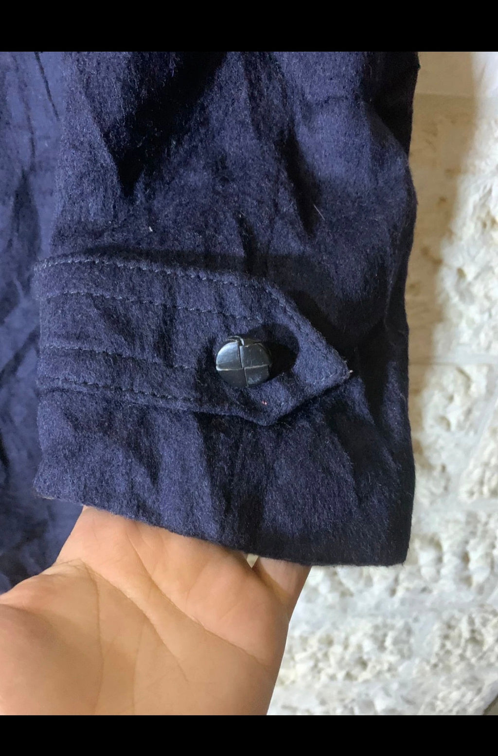 Vintage Tiroler Loden wool blend classic navy over coat 40R 42R
