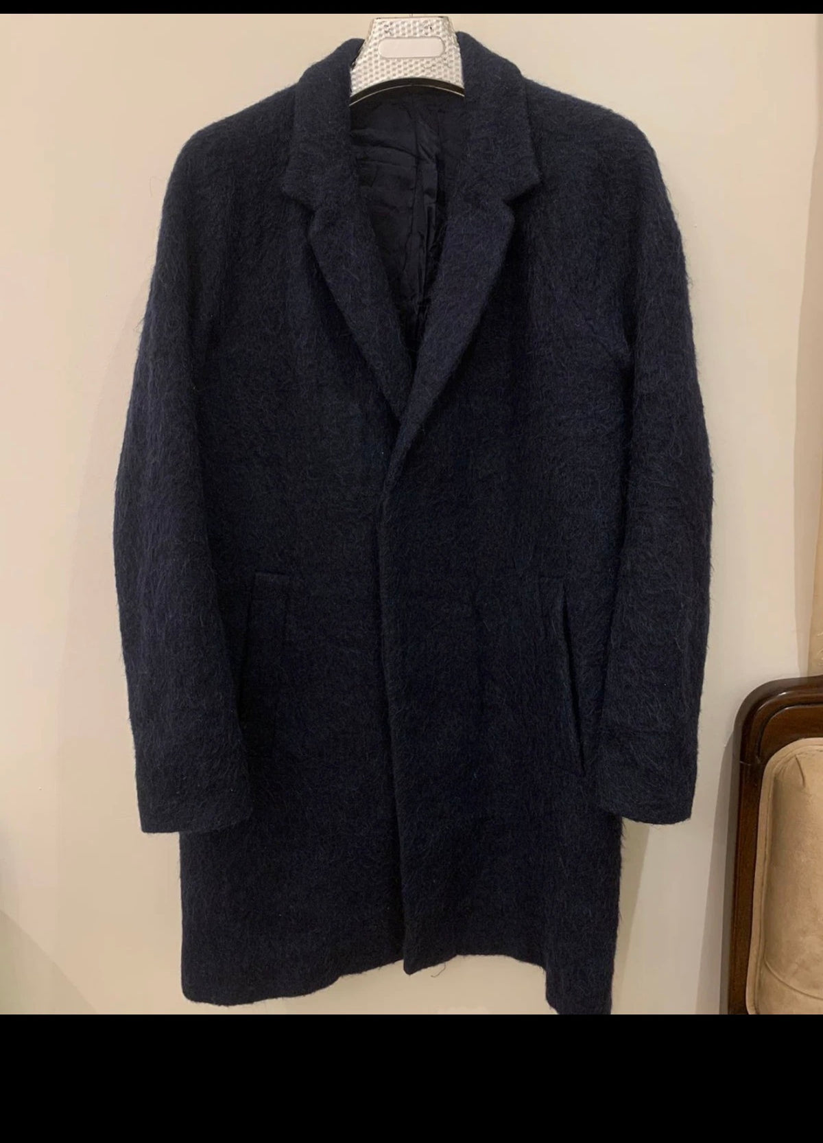 Classic style COS wool Alpaca blend blue raglan over coat 40R