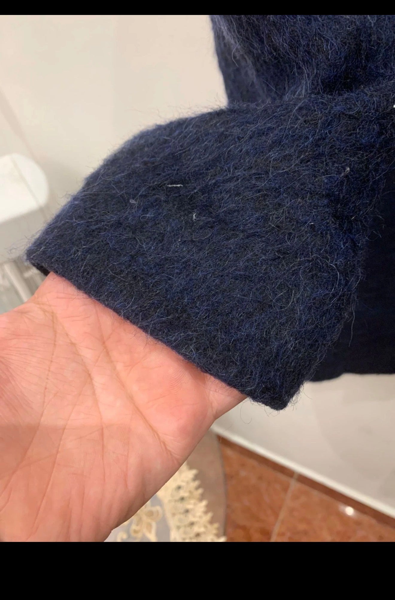 Classic style COS wool Alpaca blend blue raglan over coat 40R