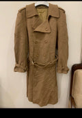 Vintage wool blend brown belted double breasted classic over coat 40R 42R