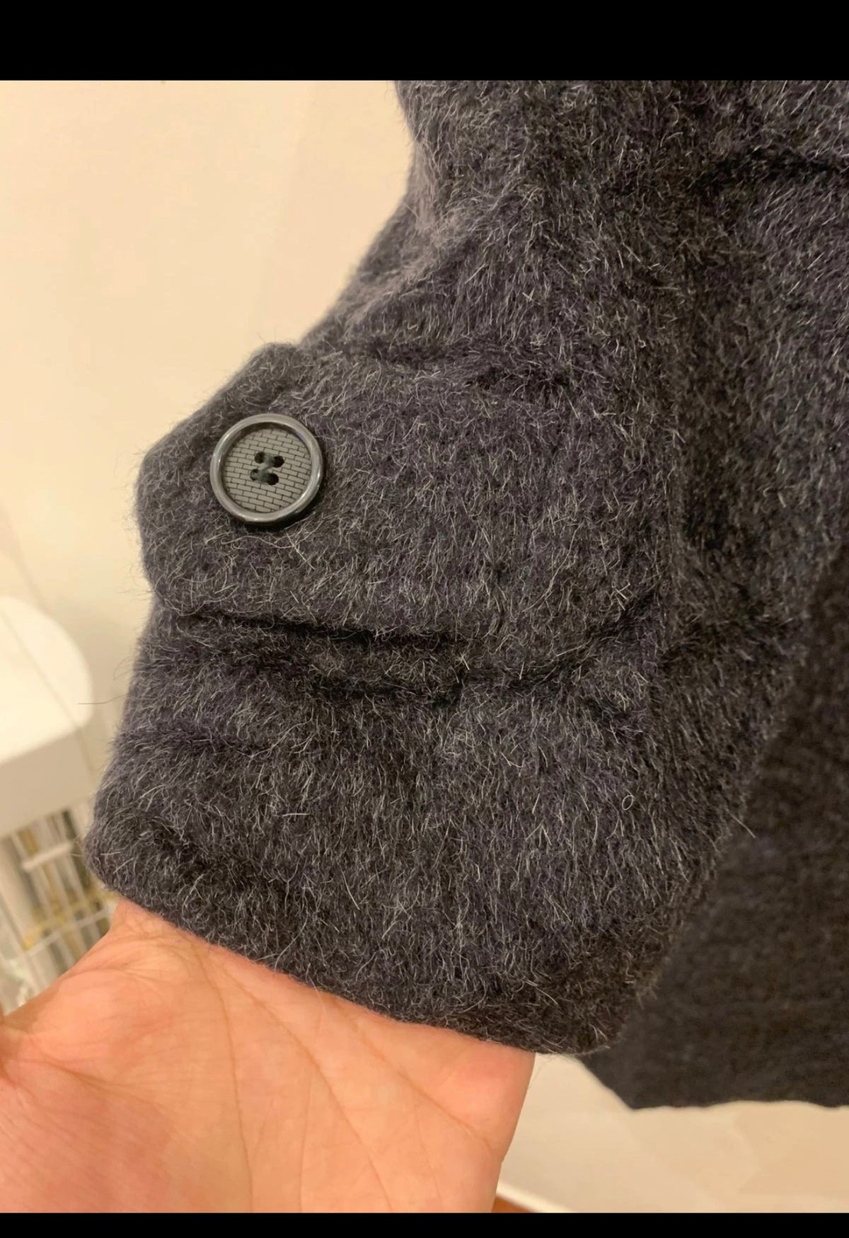 Vintage Stefania Rinaldi pure wool raglan charcoal over coat 40 10 M