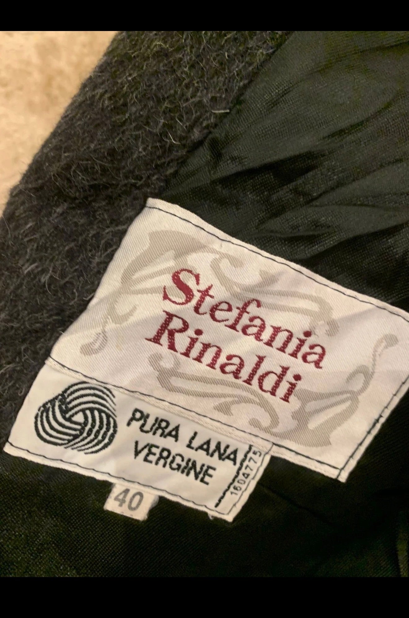 Vintage Stefania Rinaldi pure wool raglan charcoal over coat 40 10 M