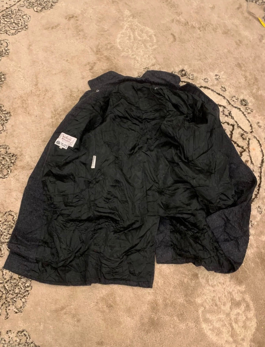 Vintage Stefania Rinaldi pure wool raglan charcoal over coat 40 10 M