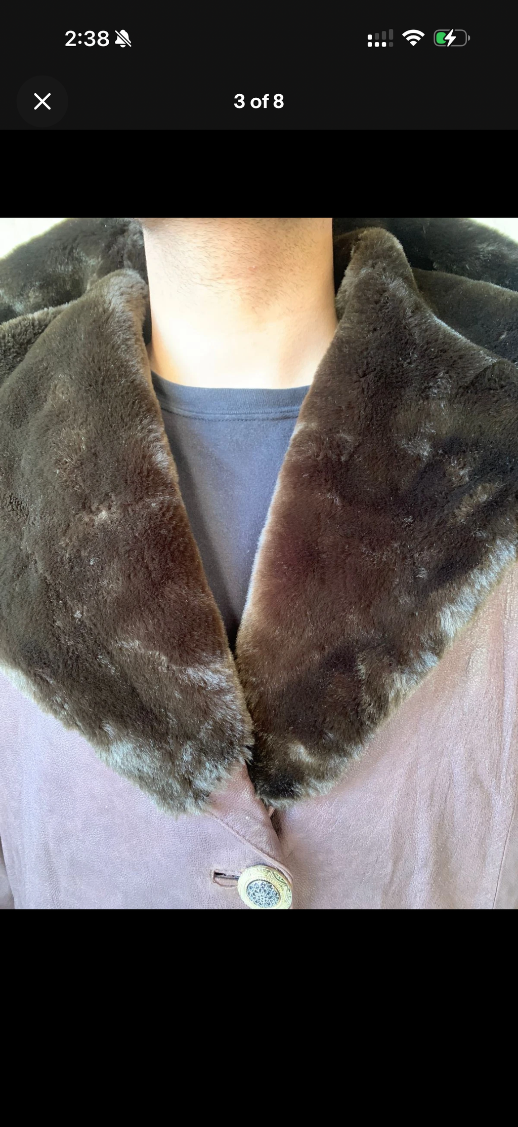 Vintage genuine leather fur collar women's hooded long over coat 18 2XL 48