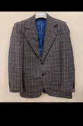 1970s Vintage plaid pure wool classic rockabilly disco jacket blazer 36R