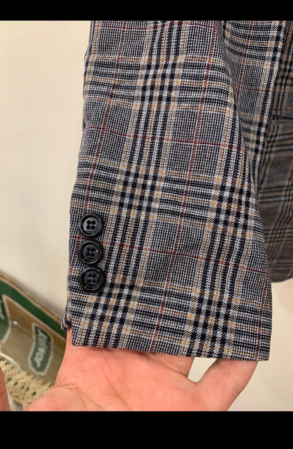 1970s Vintage plaid pure wool classic rockabilly disco jacket blazer 36R