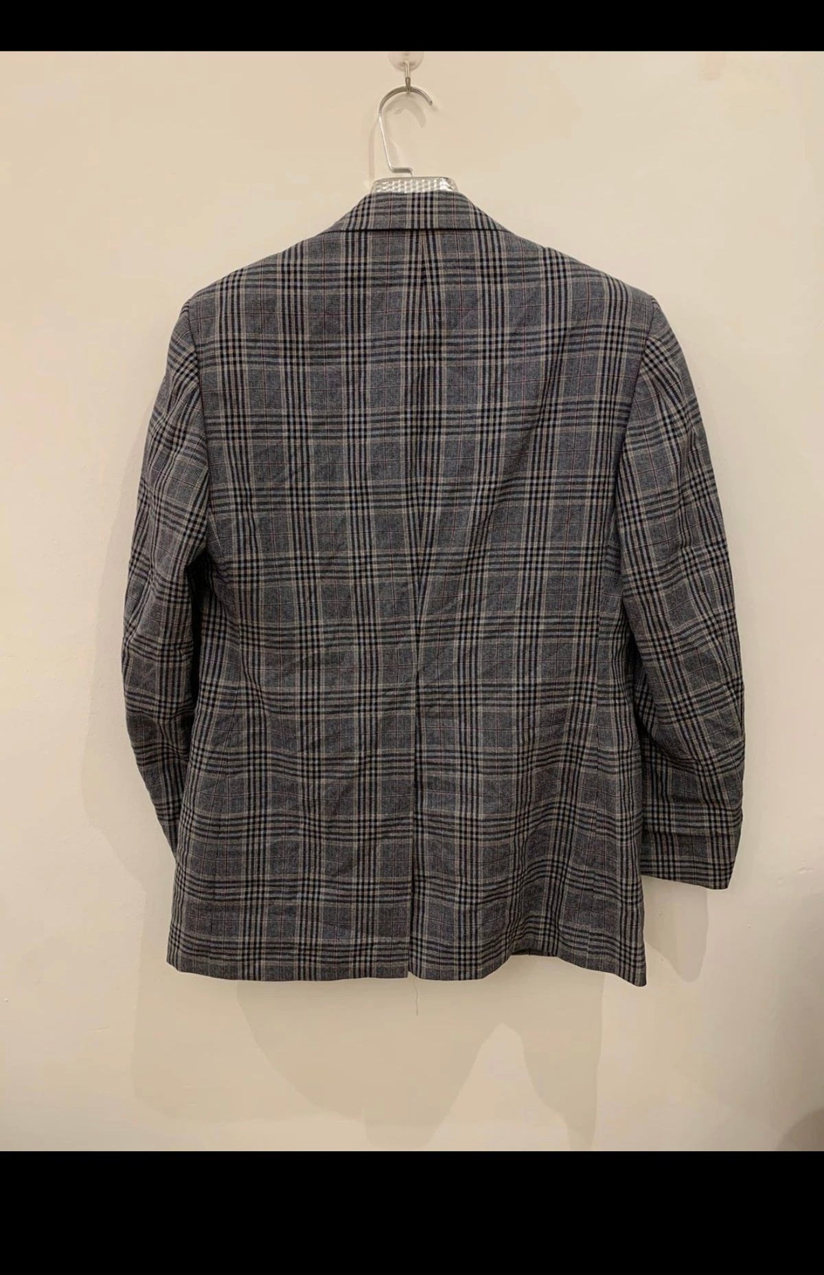 1970s Vintage plaid pure wool classic rockabilly disco jacket blazer 36R