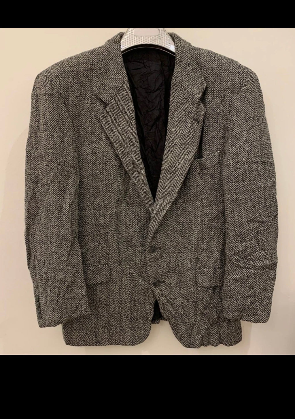 Vintage Joseph Abboud pure wool herringbone gray classic jacket blazer 42R