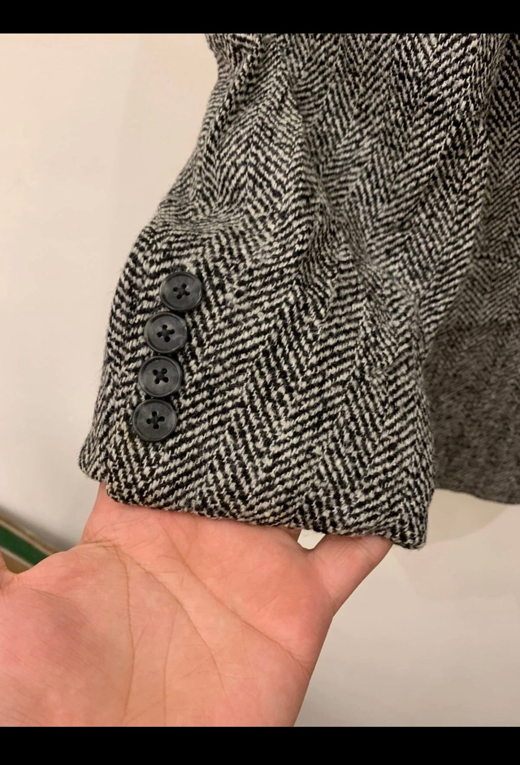 Vintage Joseph Abboud pure wool herringbone gray classic jacket blazer 42R