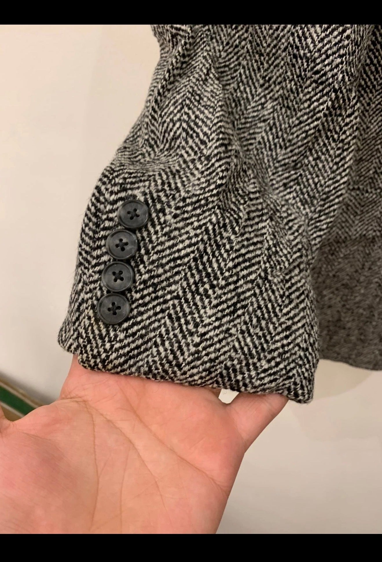Vintage Joseph Abboud pure wool herringbone gray classic jacket blazer 42R
