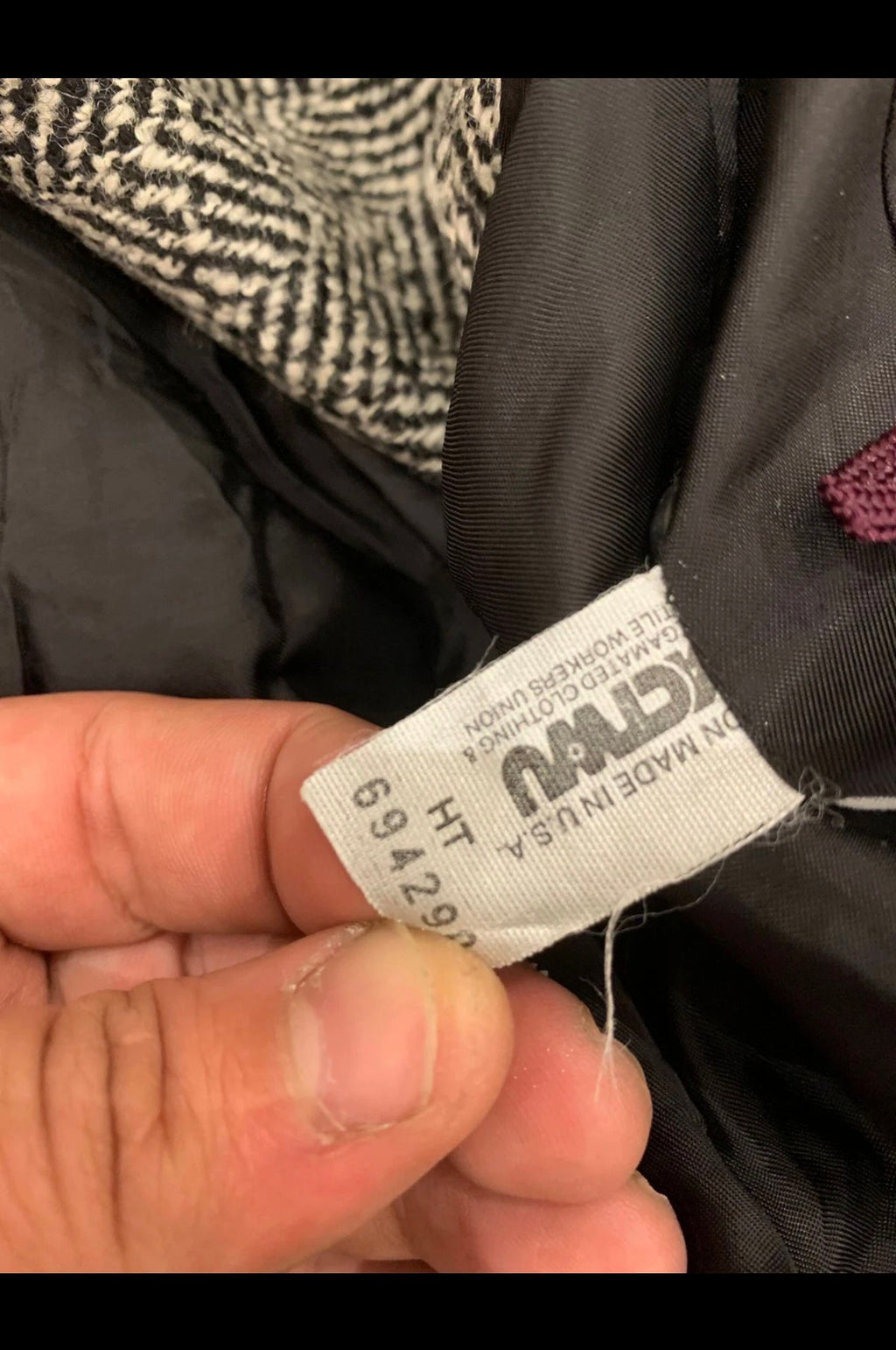 Vintage Joseph Abboud pure wool herringbone gray classic jacket blazer 42R