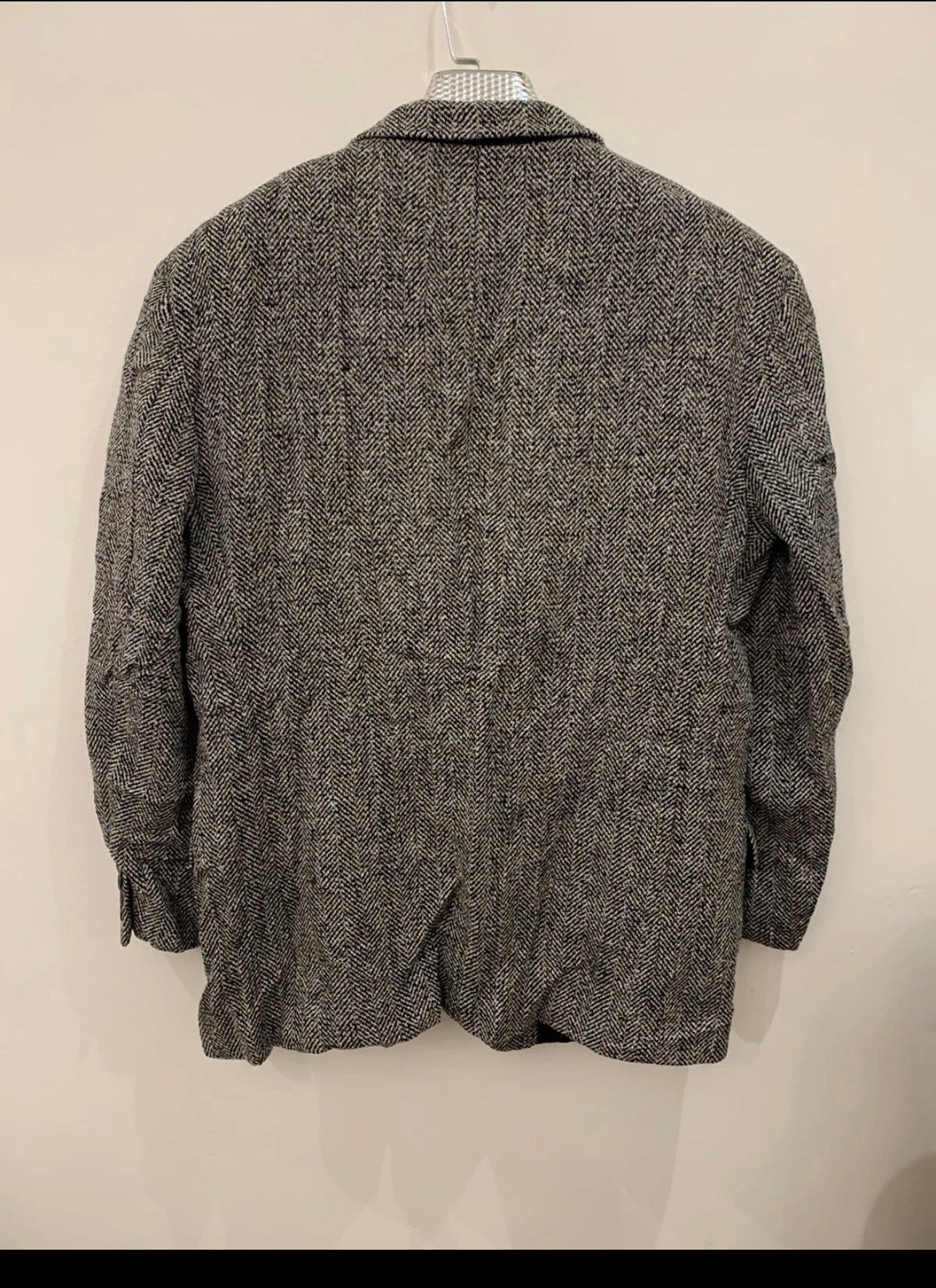 Vintage Joseph Abboud pure wool herringbone gray classic jacket blazer 42R