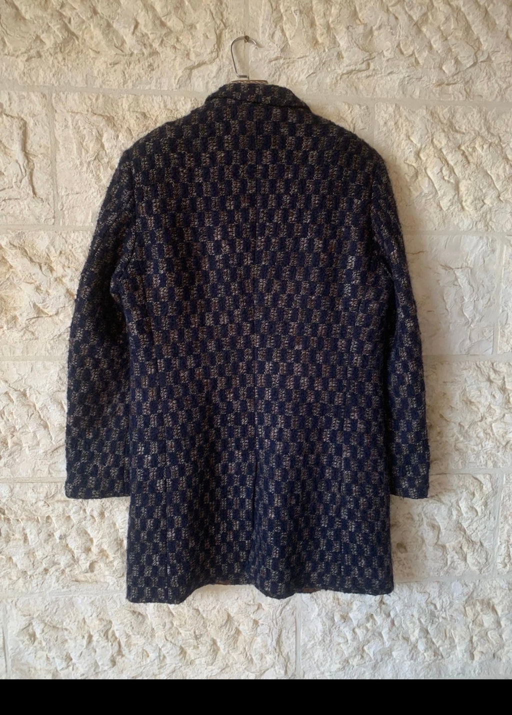 Classic unique style wool blend camouflage savile row slim over coat 42R 42L