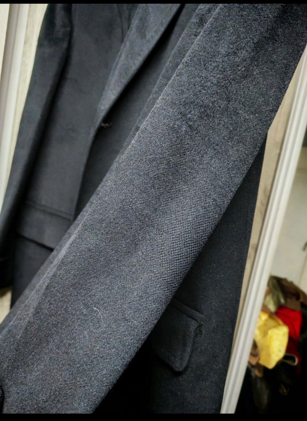 1950s Vintage 100% pure cashmere USA union made classic black suit over coat 44R