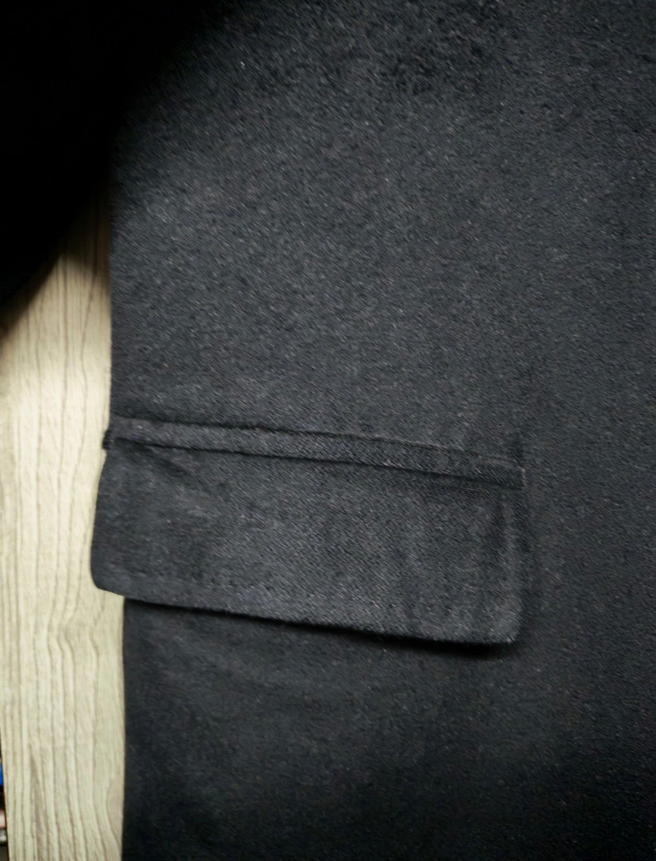 1950s Vintage 100% pure cashmere USA union made classic black suit over coat 44R