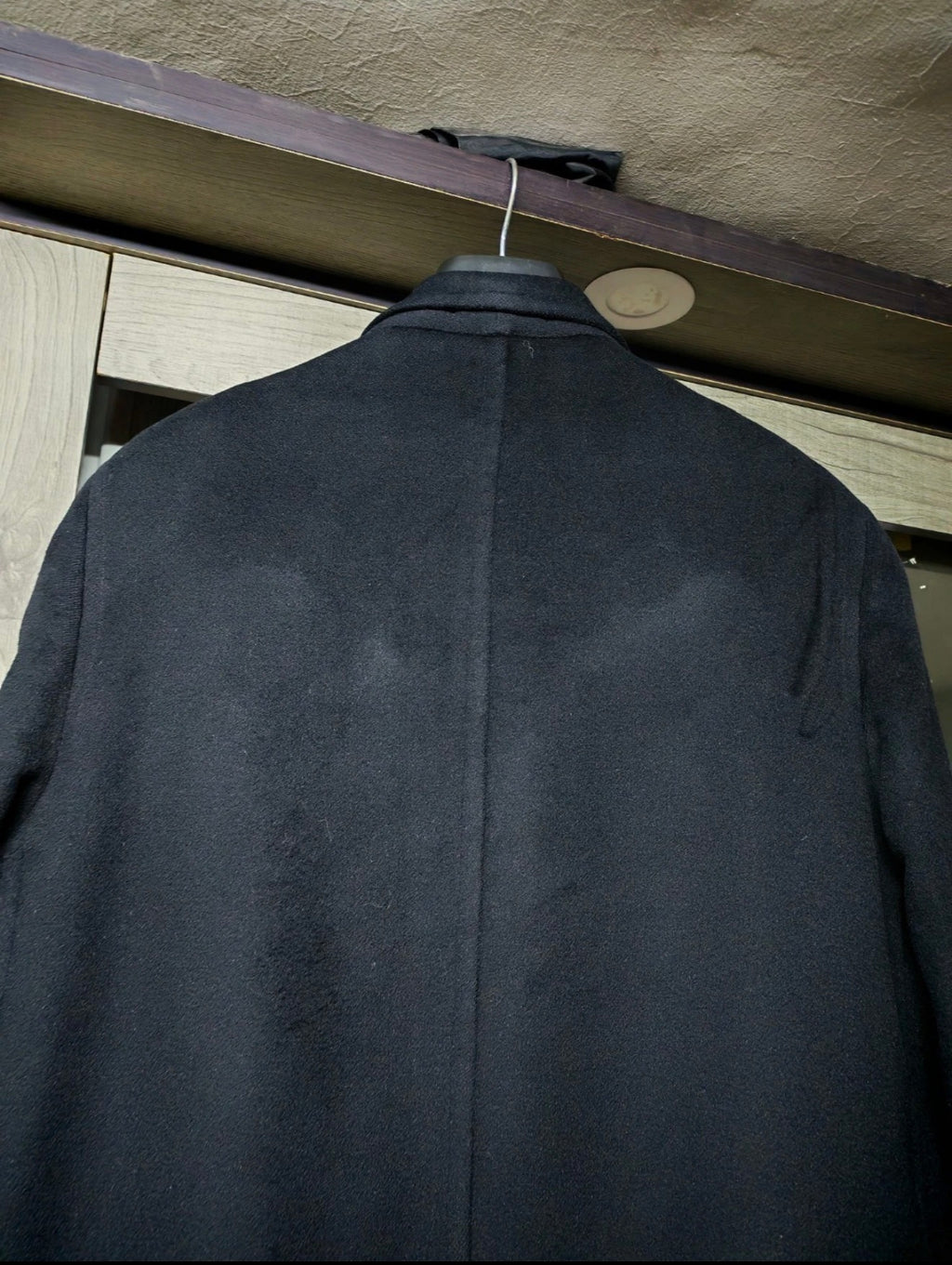 1950s Vintage 100% pure cashmere USA union made classic black suit over coat 44R