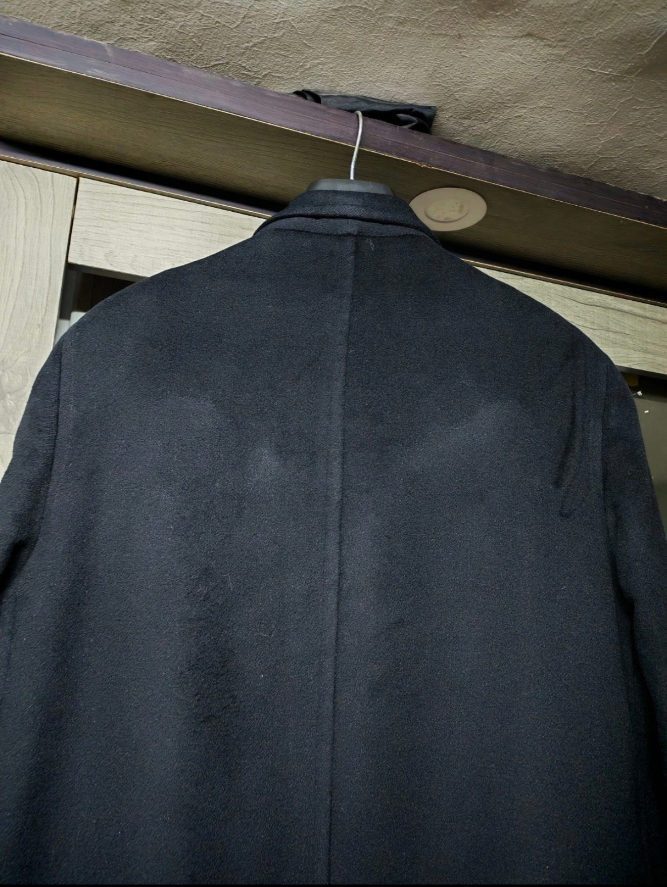 1950s Vintage 100% pure cashmere USA union made classic black suit over coat 44R