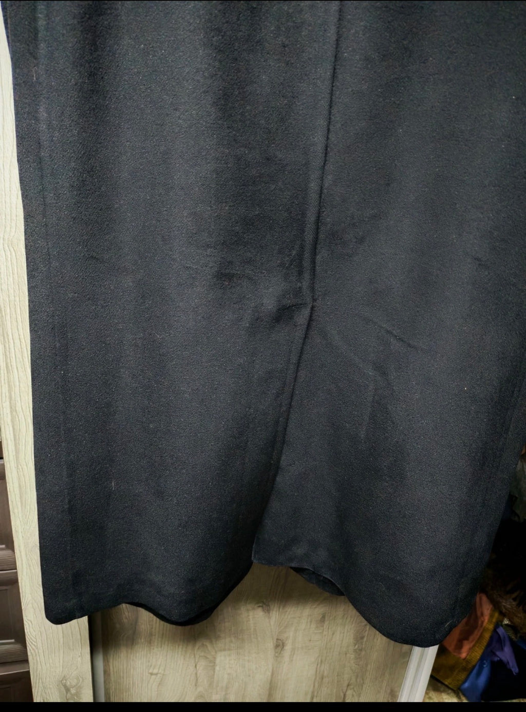 1950s Vintage 100% pure cashmere USA union made classic black suit over coat 44R