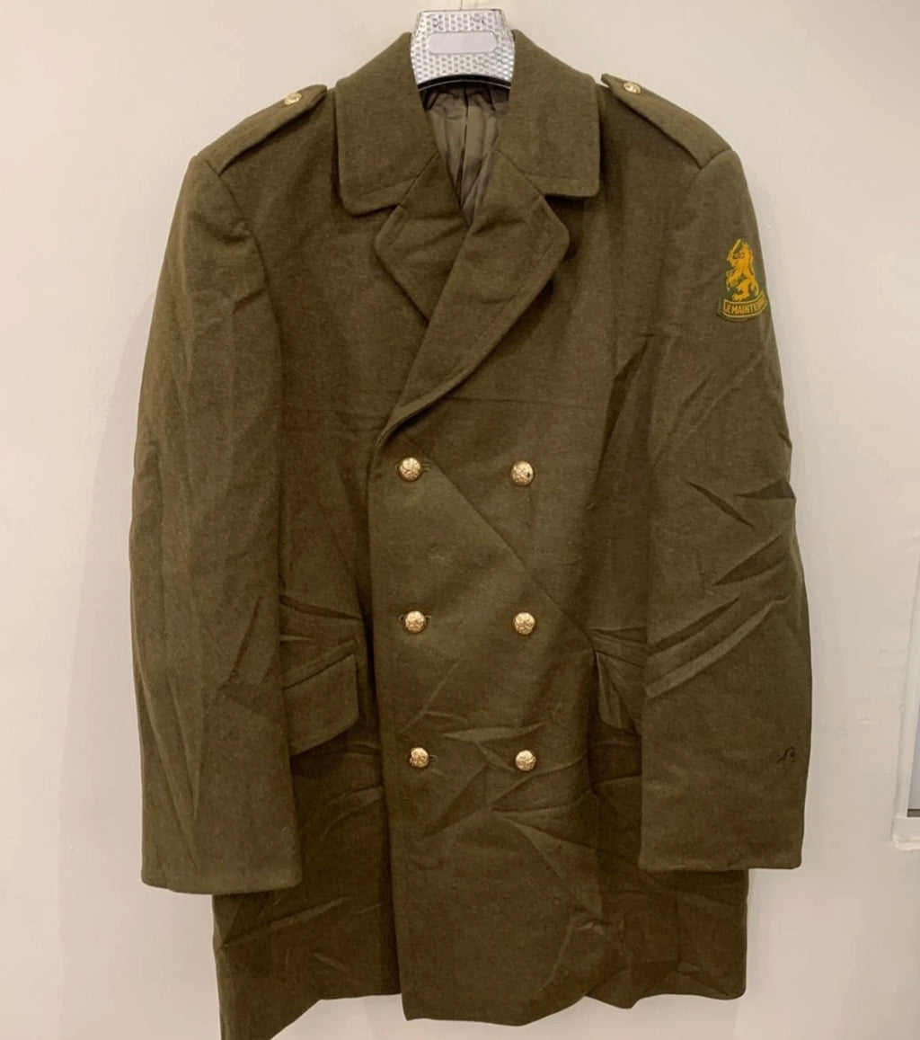 1960s Vintage military army pure Woollen wool db gold button over coat 42R 42L