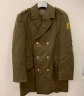 1960s Vintage military army pure Woollen wool db gold button over coat 42R 42L