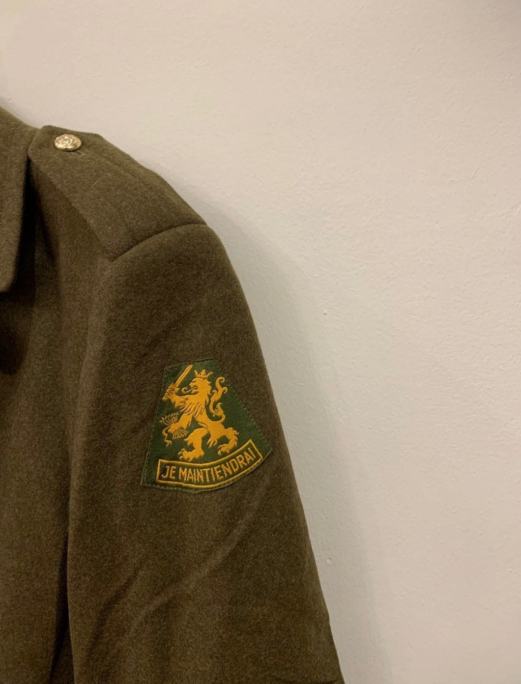 1960s Vintage military army pure Woollen wool db gold button over coat 42R 42L