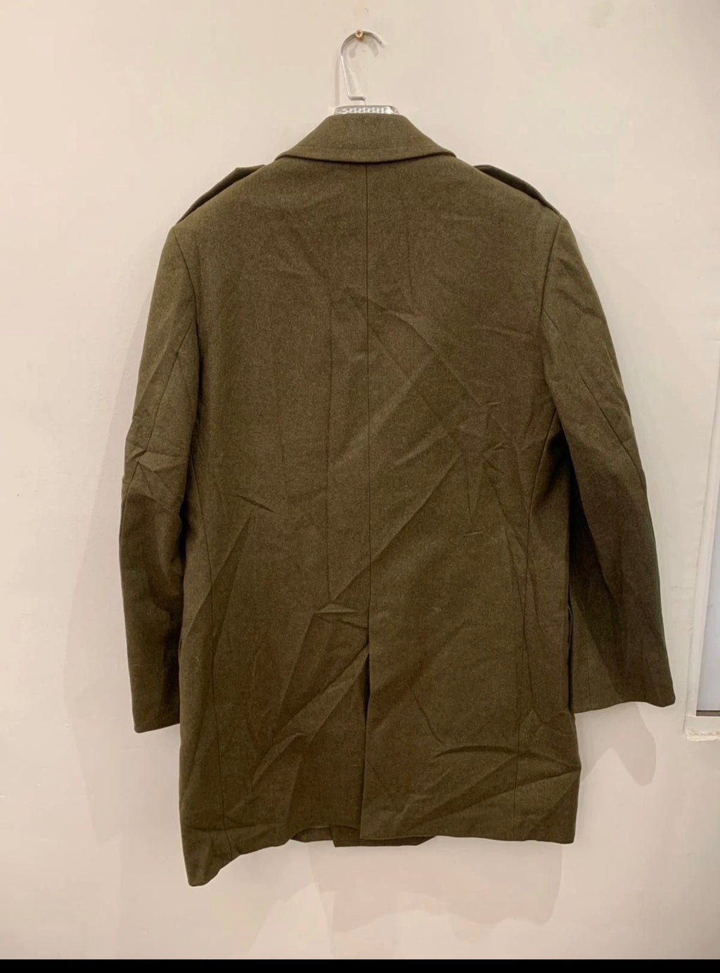 1960s Vintage military army pure Woollen wool db gold button over coat 42R 42L