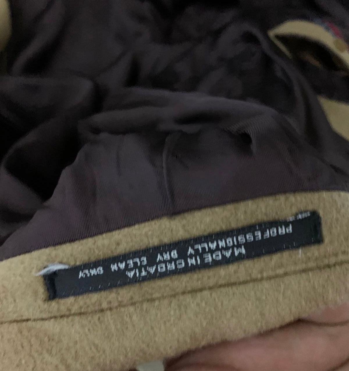 Vintage wool Cashmere blend classic camel beige over coat 46R XL