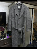 Vintage Club international wool blend classic belted herringbone over coat 46R