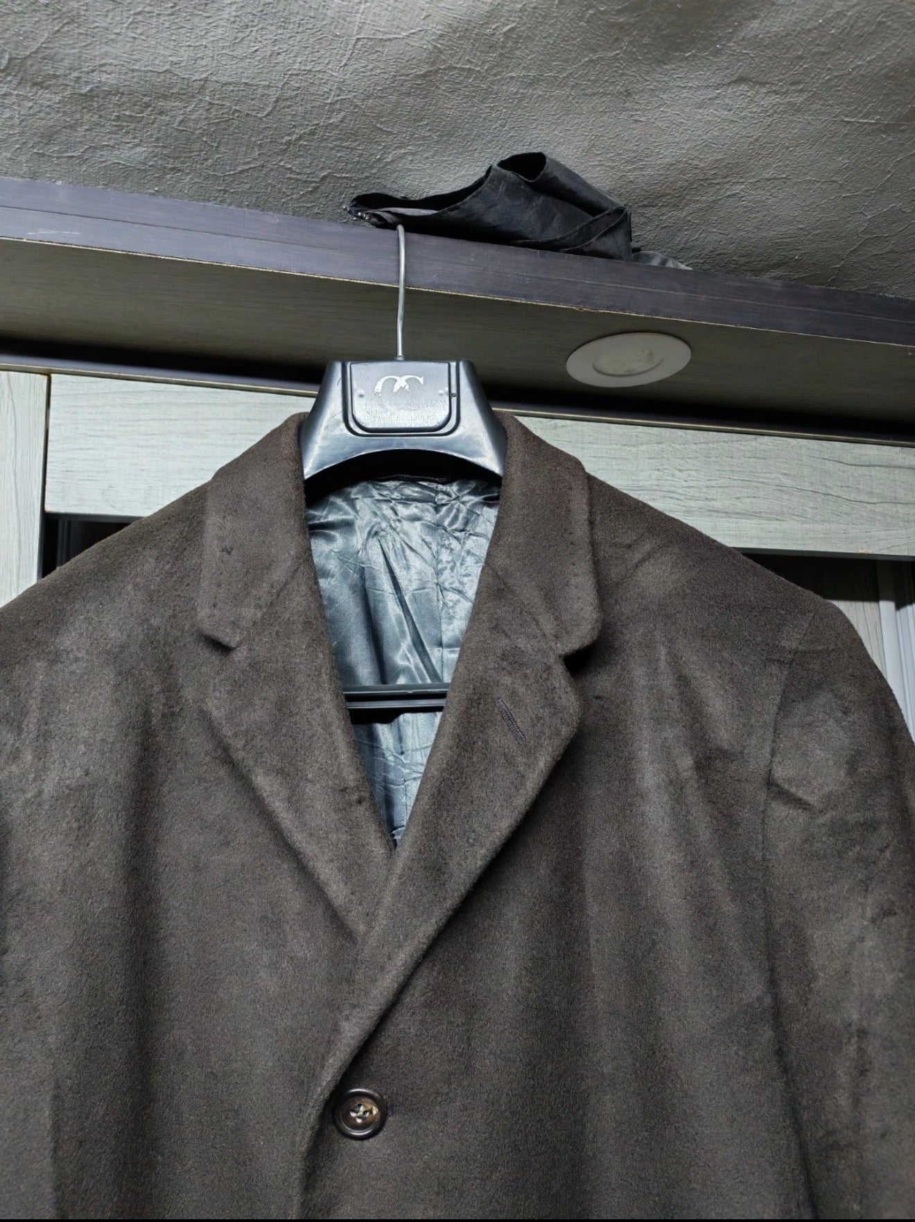 1960s Vintage cashmere wool USA union made classic brown over coat 46R 46L XL