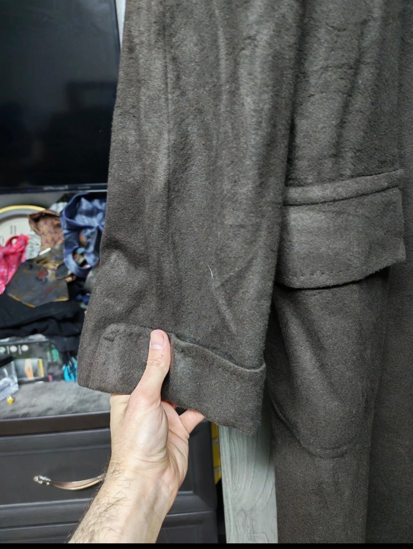 1960s Vintage cashmere wool USA union made classic brown over coat 46R 46L XL