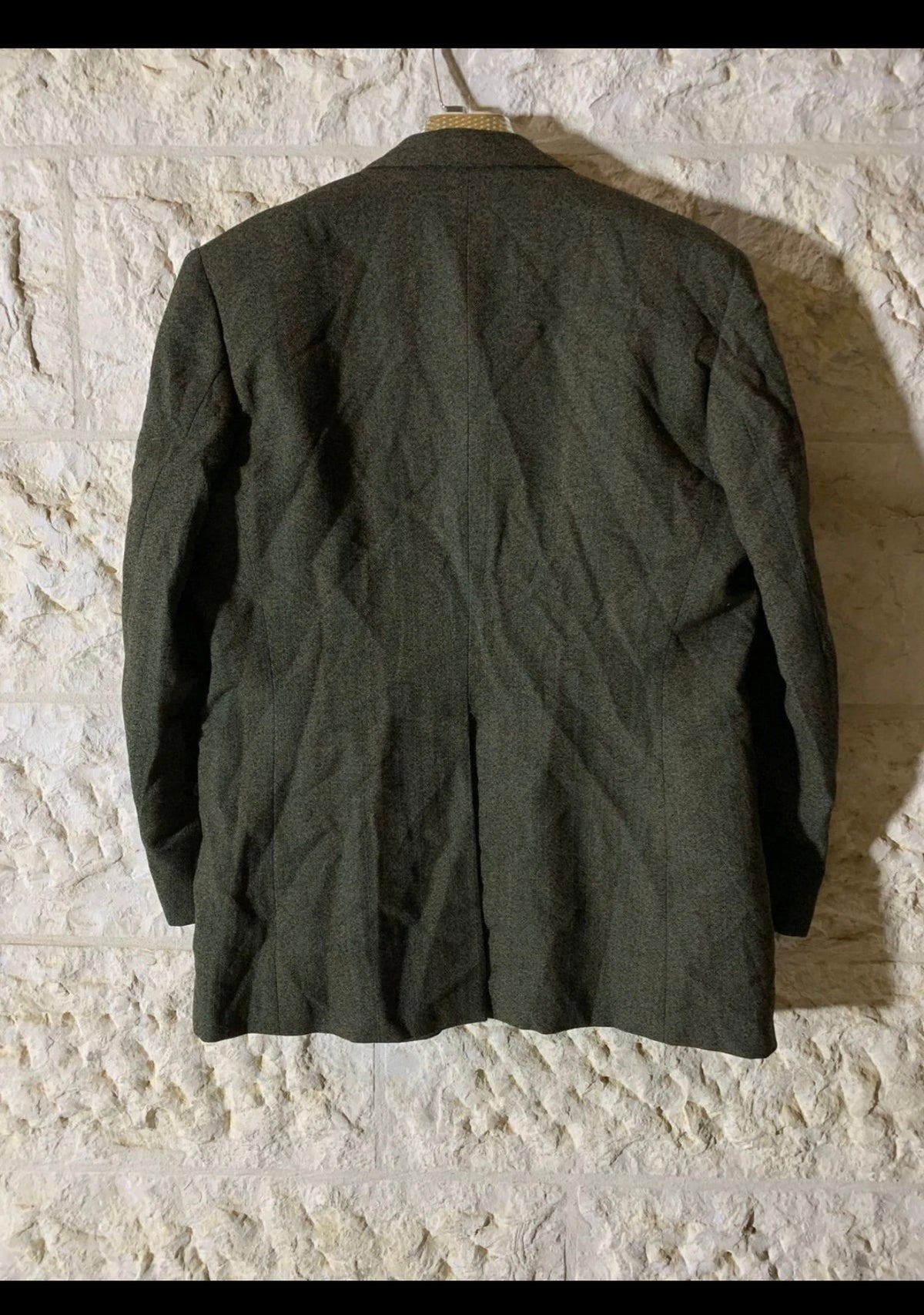 Vintage Windowpane all worsted wool classic green hunting jacket blazer 42R