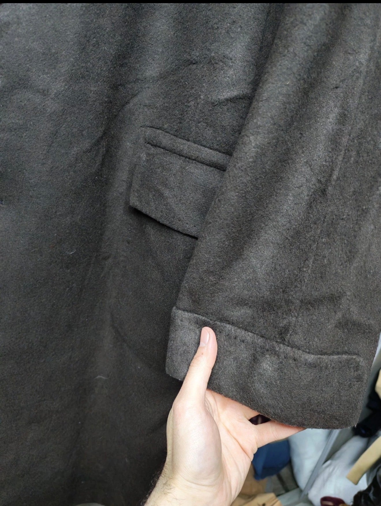 1960s Vintage cashmere wool USA union made classic brown over coat 46R 46L XL
