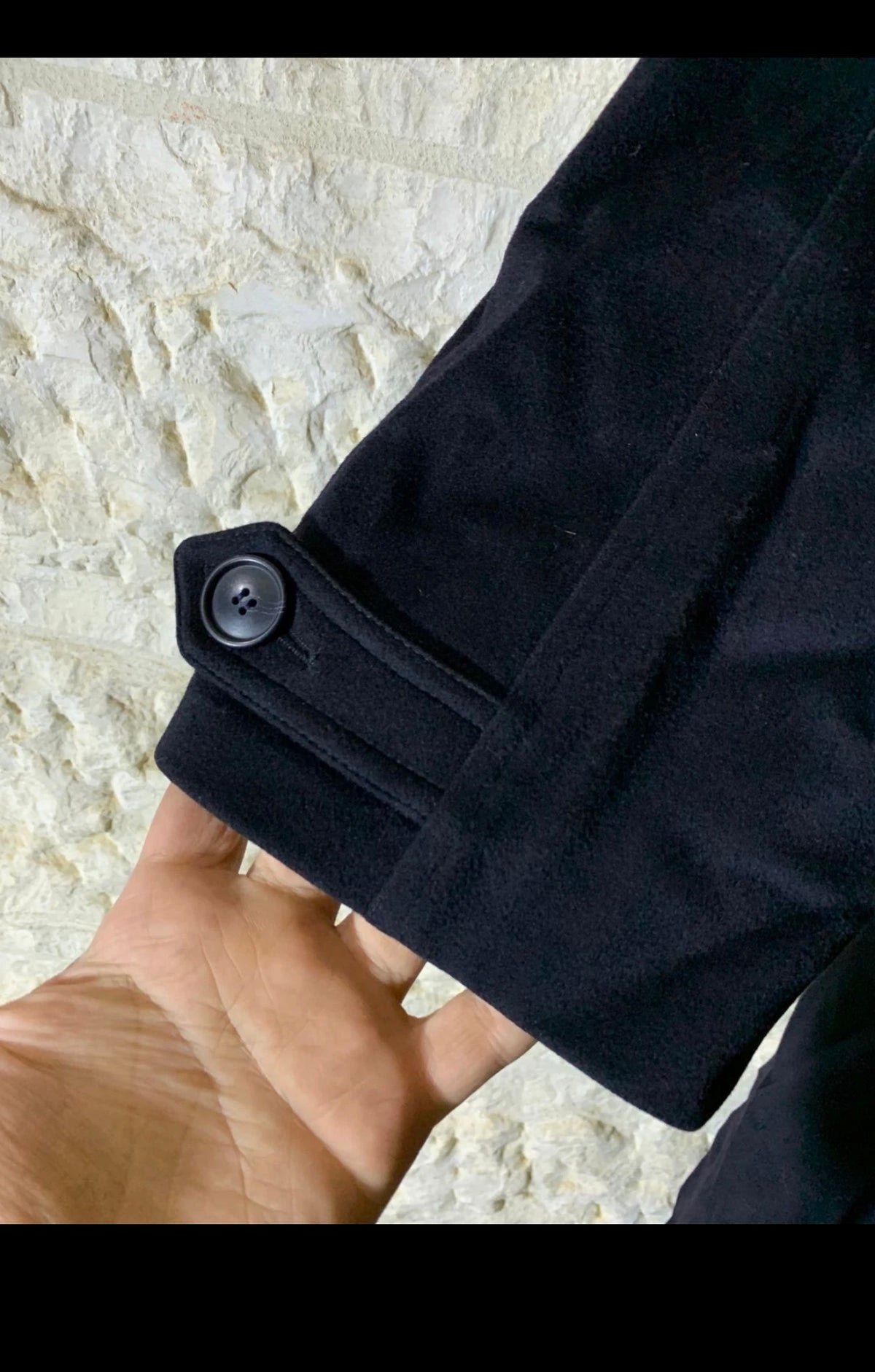Vintage Hugo Boss classic pure Wool belted Navy classic raglan over coat 44R