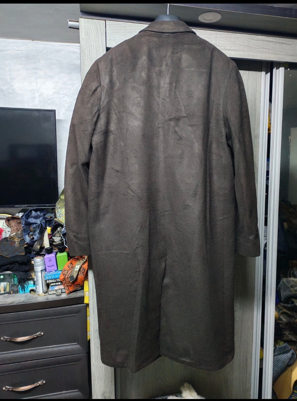 1960s Vintage cashmere wool USA union made classic brown over coat 46R 46L XL