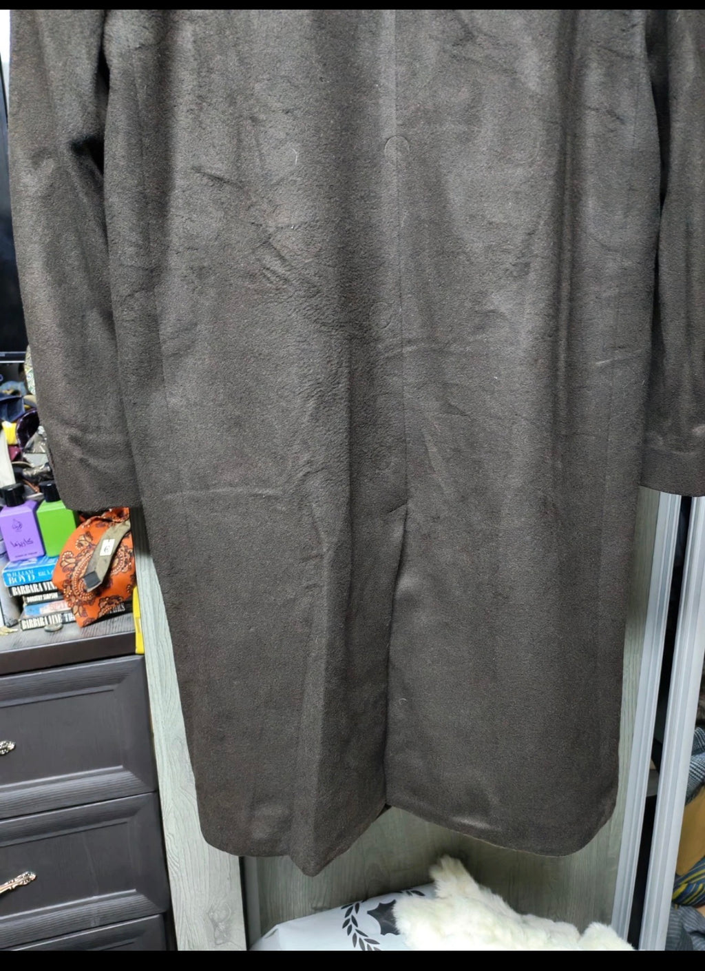 1960s Vintage cashmere wool USA union made classic brown over coat 46R 46L XL