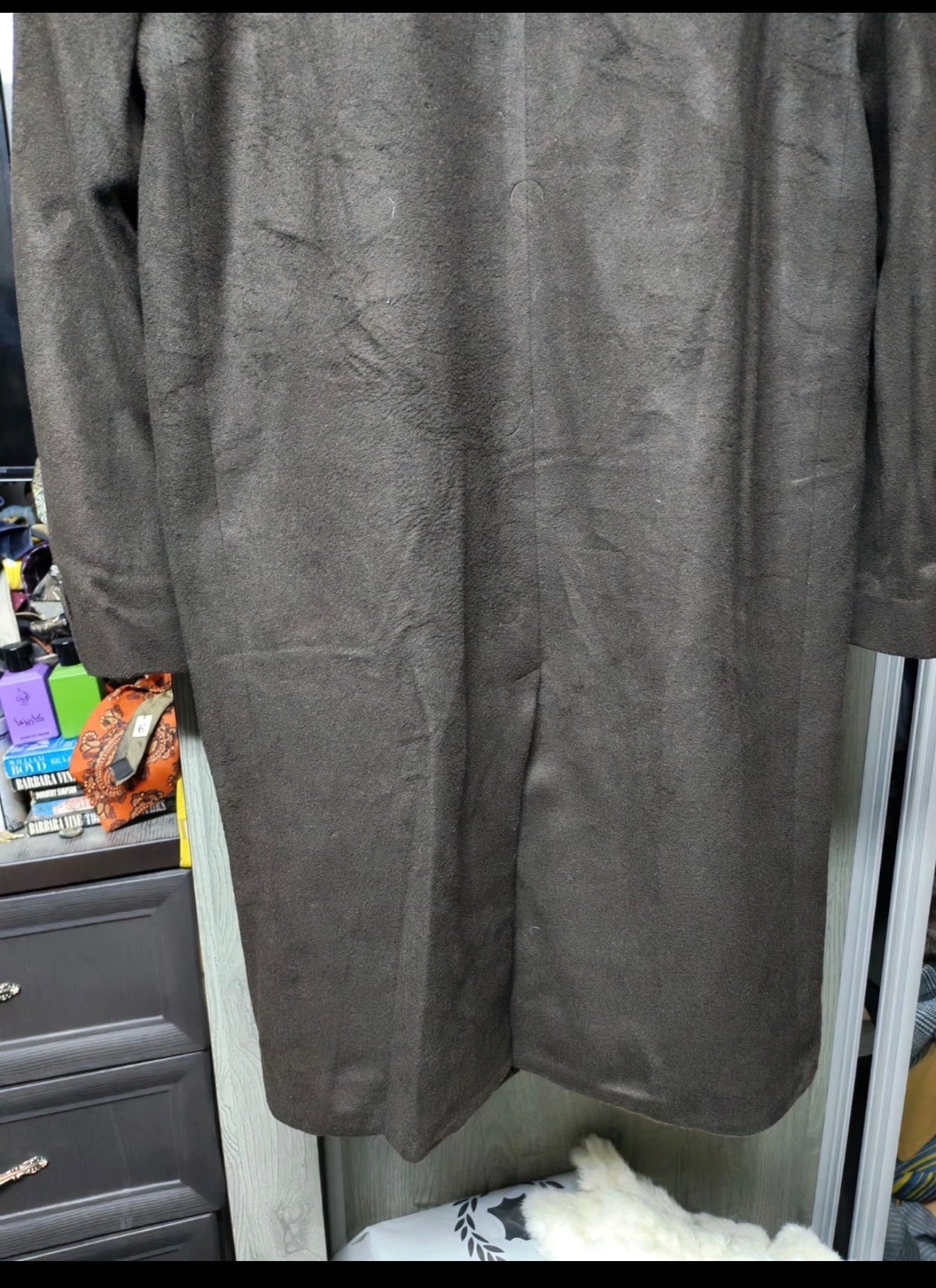 1960s Vintage cashmere wool USA union made classic brown over coat 46R 46L XL