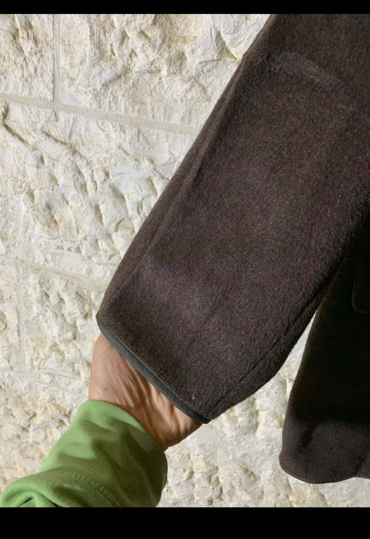 Vintage Wool blended classic brown unique over coat 44R L