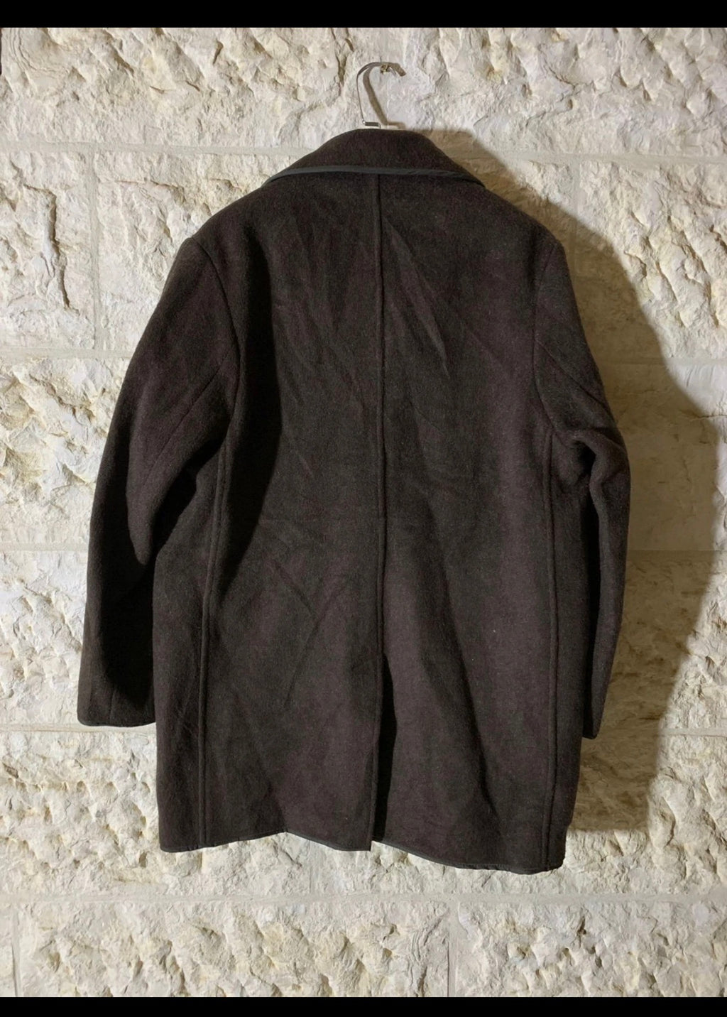 Vintage Wool blended classic brown unique over coat 44R L