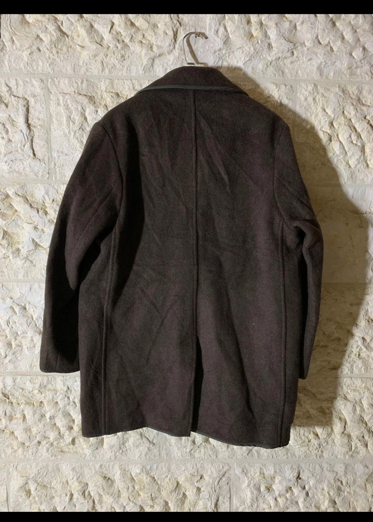 Vintage Wool blended classic brown unique over coat 44R L