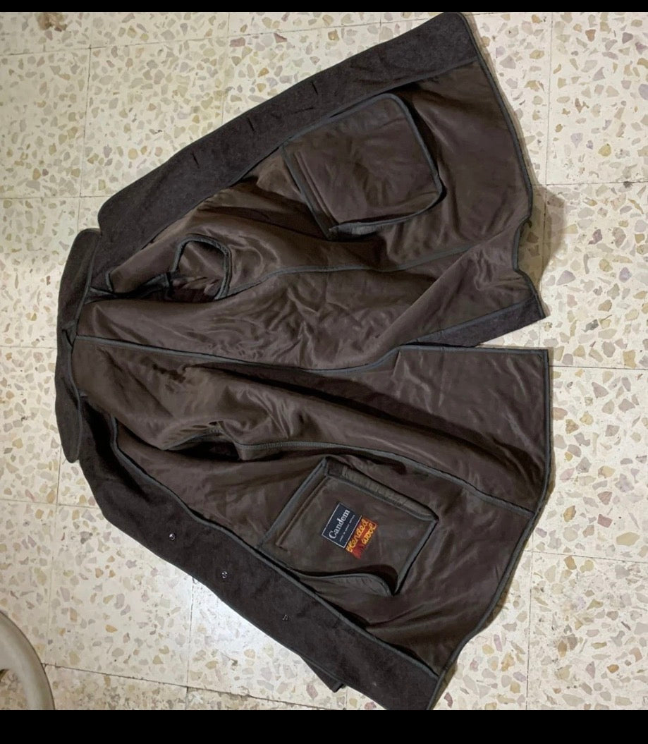 Vintage Wool blended classic brown unique over coat 44R L