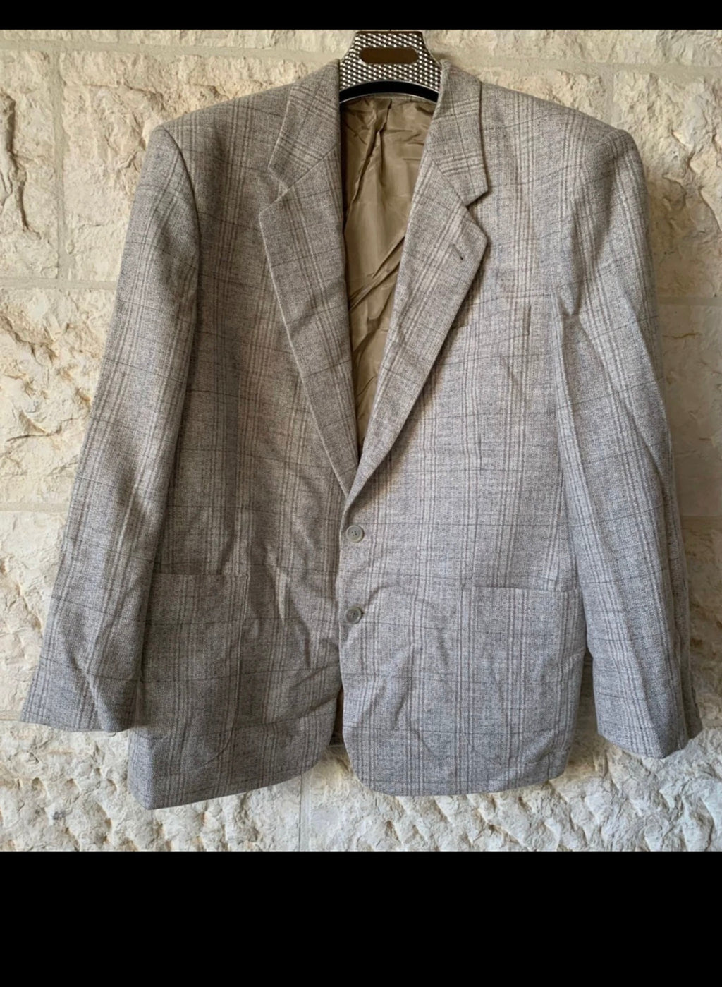 vintage classic Westbury wool blend beige plaid hunting jacket sport coat 44R