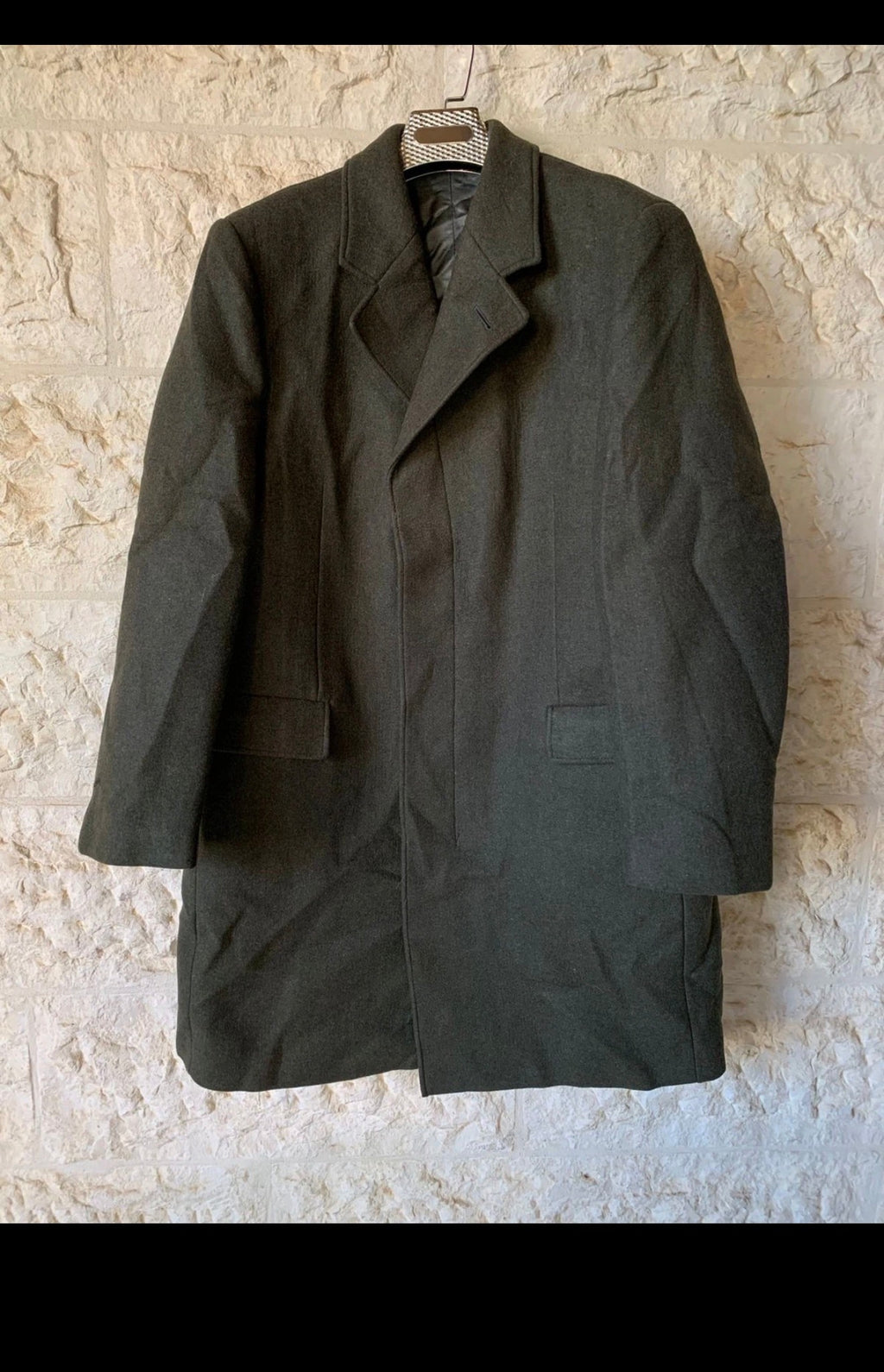1970s vintage woollen wool classic greenish over coat 46L XL