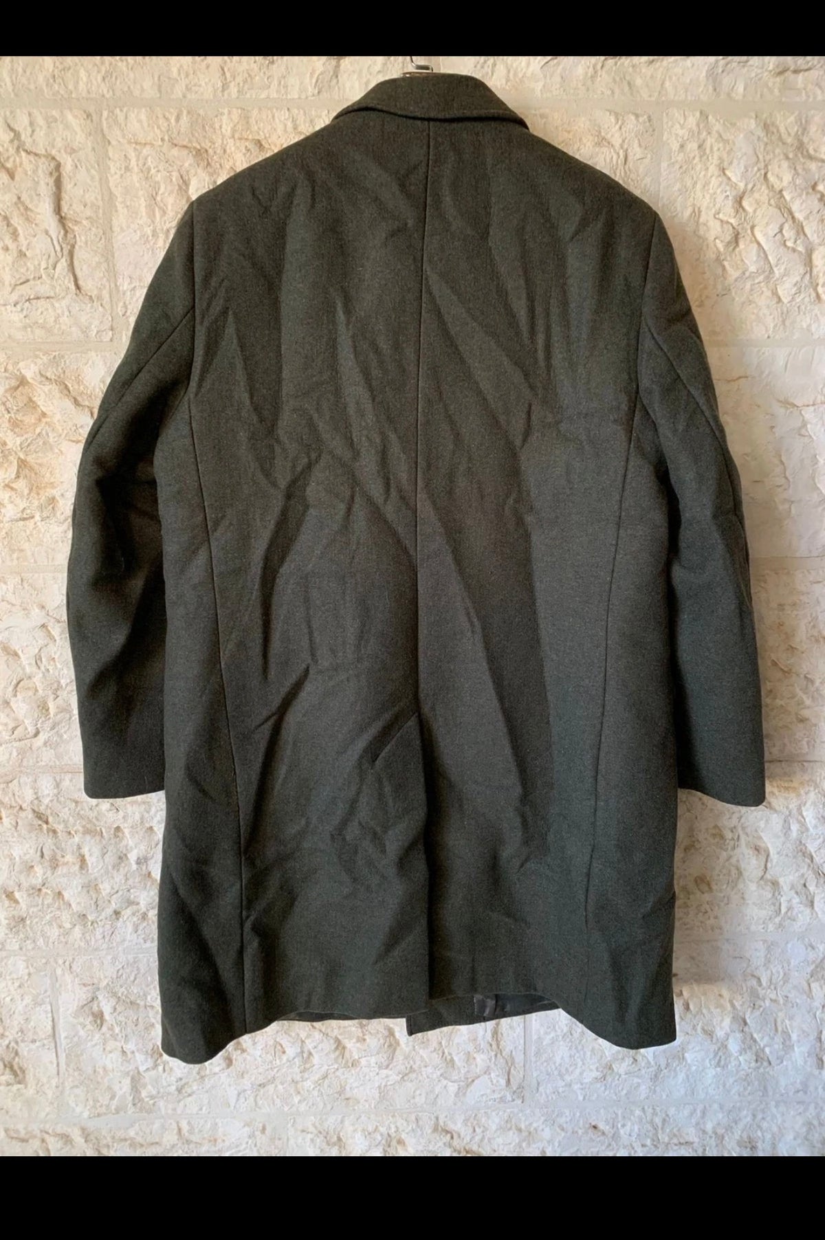 1970s vintage woollen wool classic greenish over coat 46L XL
