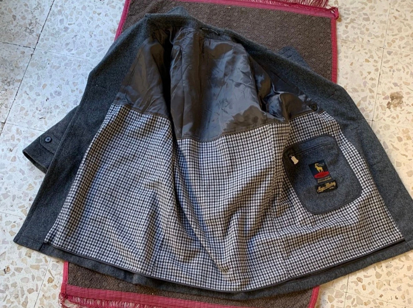 Vintage Steinbock Tiroler Loden pure wool belted db pea over coat 40R 40L