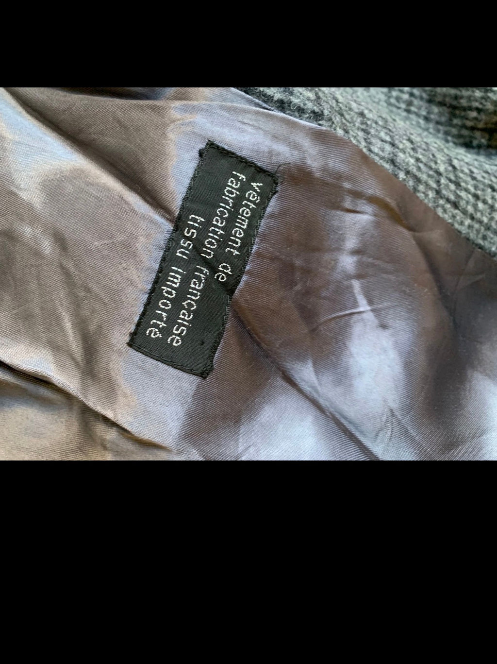 1970s vintage pure wool houndstooth plaid classic charcoal over coat 40R