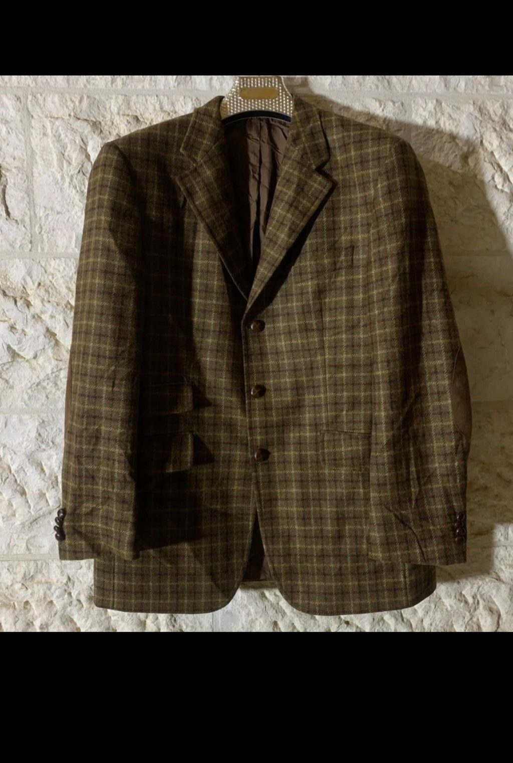 Vintage Kaiser Design Windowpane wool cashmere hunting jacket blazer 42R