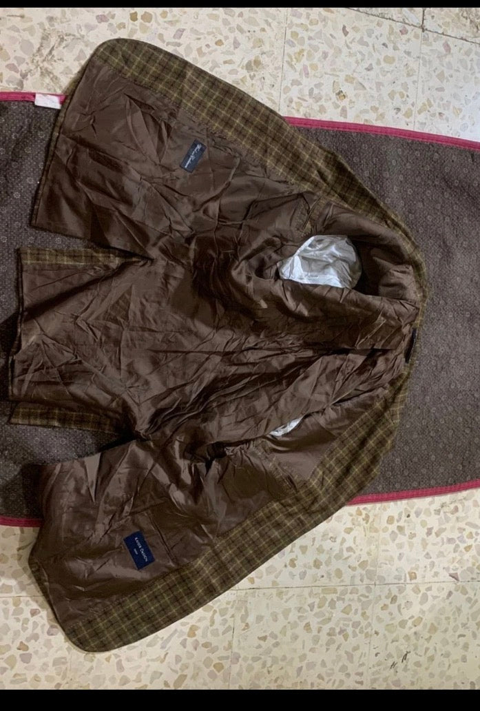 Vintage Kaiser Design Windowpane wool cashmere hunting jacket blazer 42R