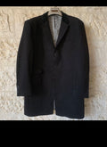 Vintage Ben Sherman pure wool velvet collar classic black over coat 46R 46L XL