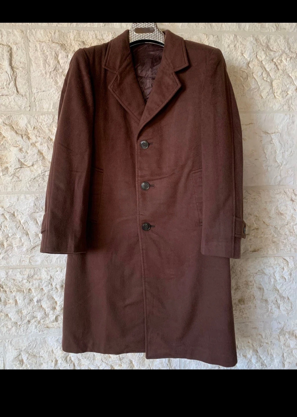 Vintage Wool Cashmere blend classic brown top over coat 38R